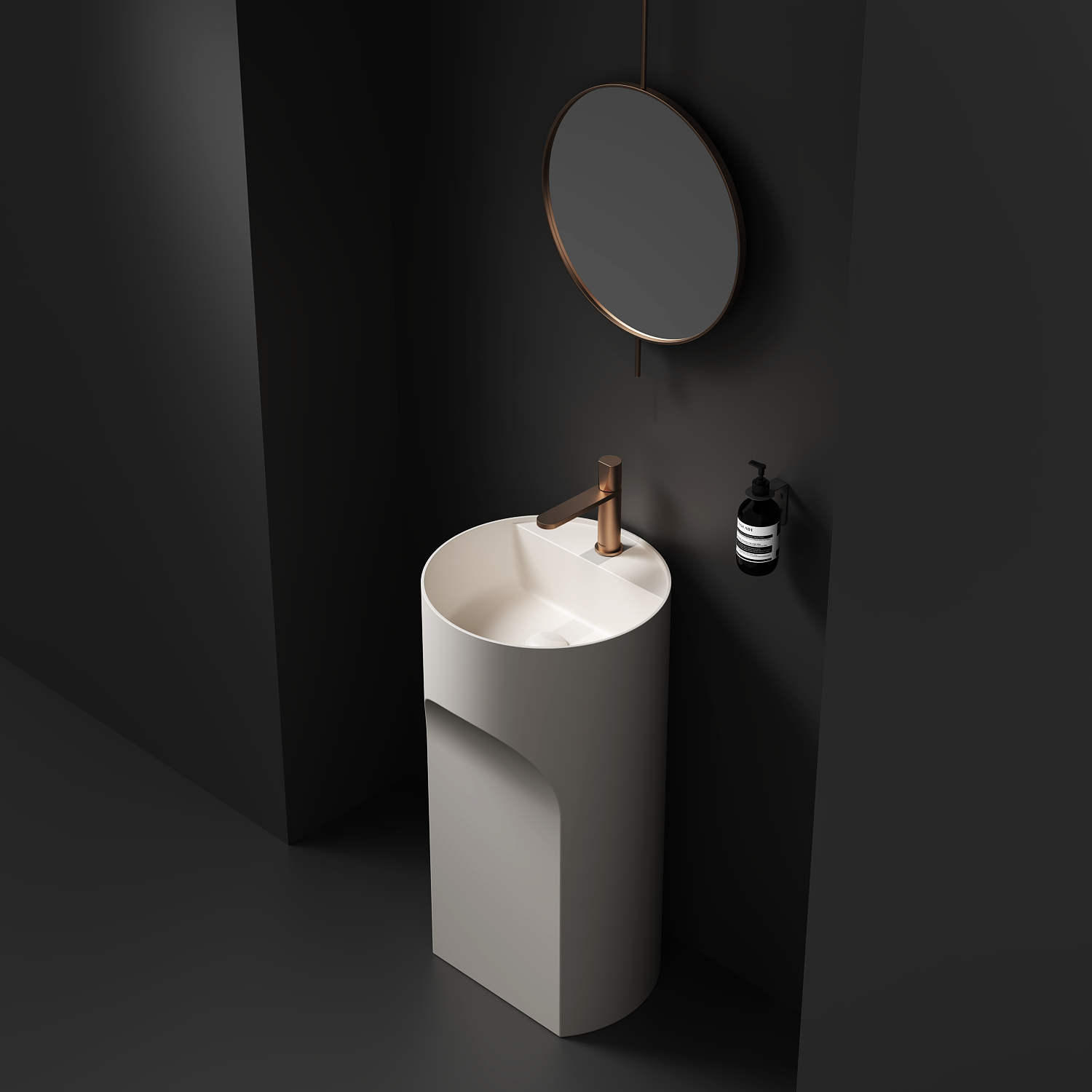 Unique Freestanding Pedestal Basin with Taphole 450mm - CSB90B