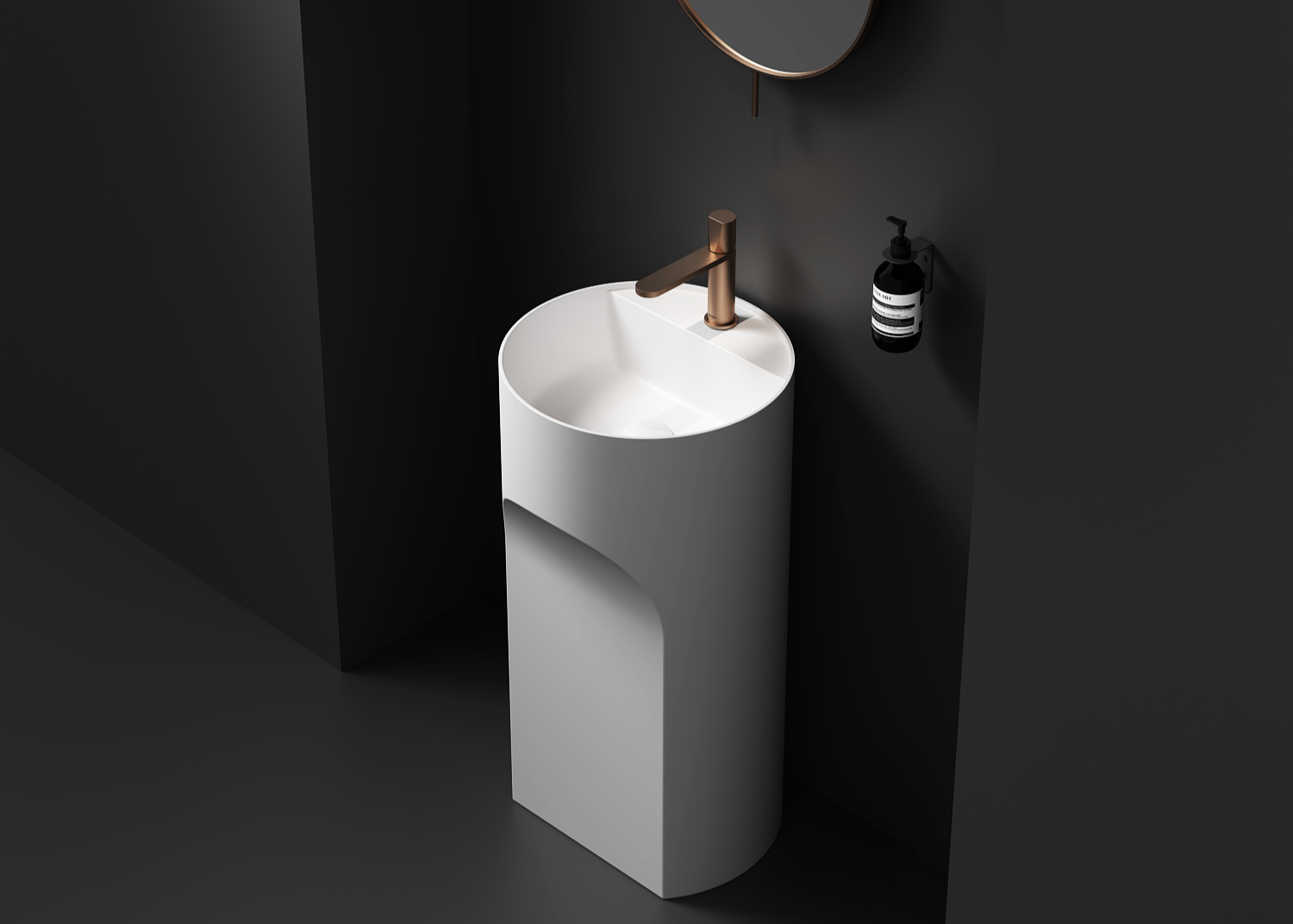 Unique Freestanding Pedestal Basin with Taphole 450mm - CSB90B