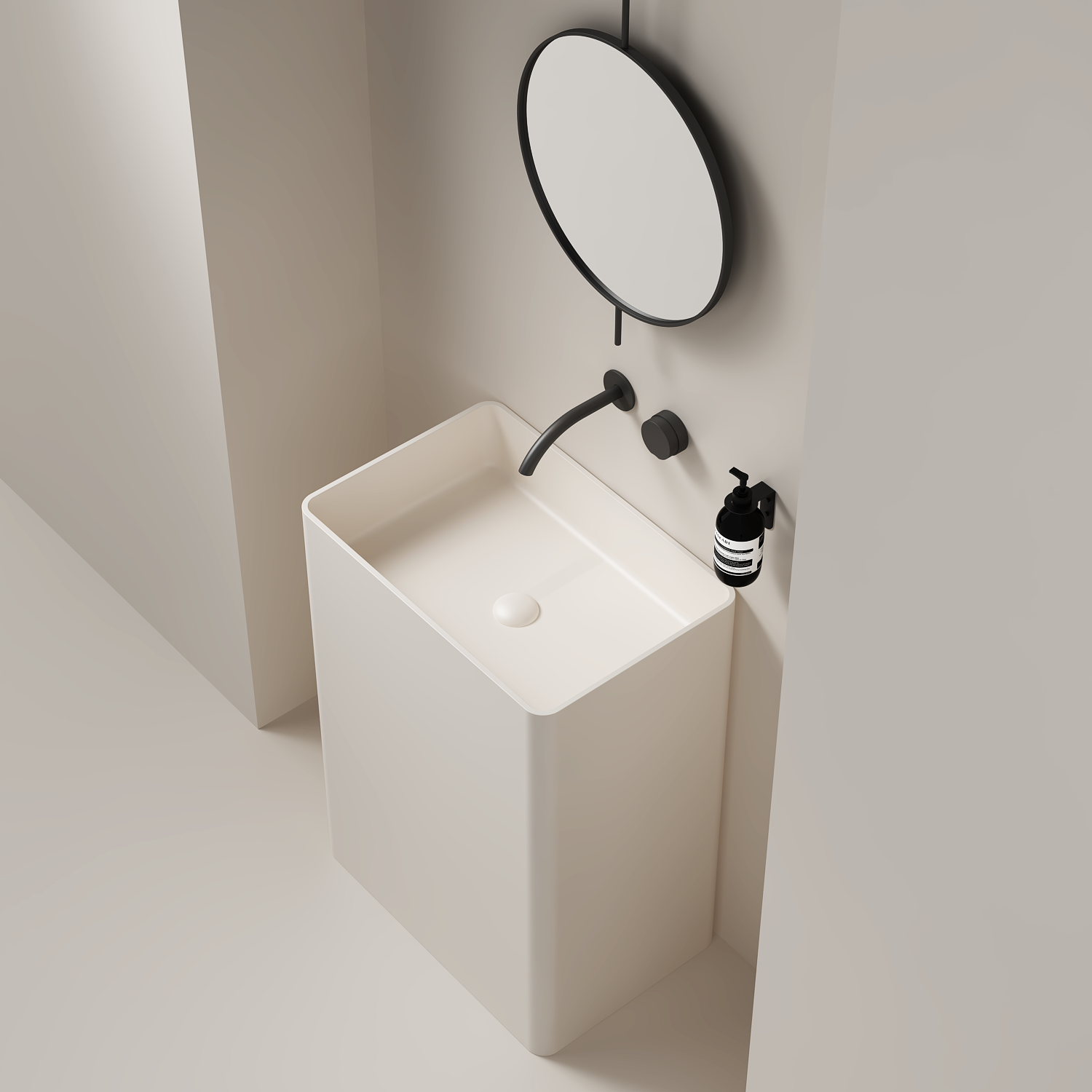 Large Rectangle Pedestal Basin 600mm - CSB94- 600