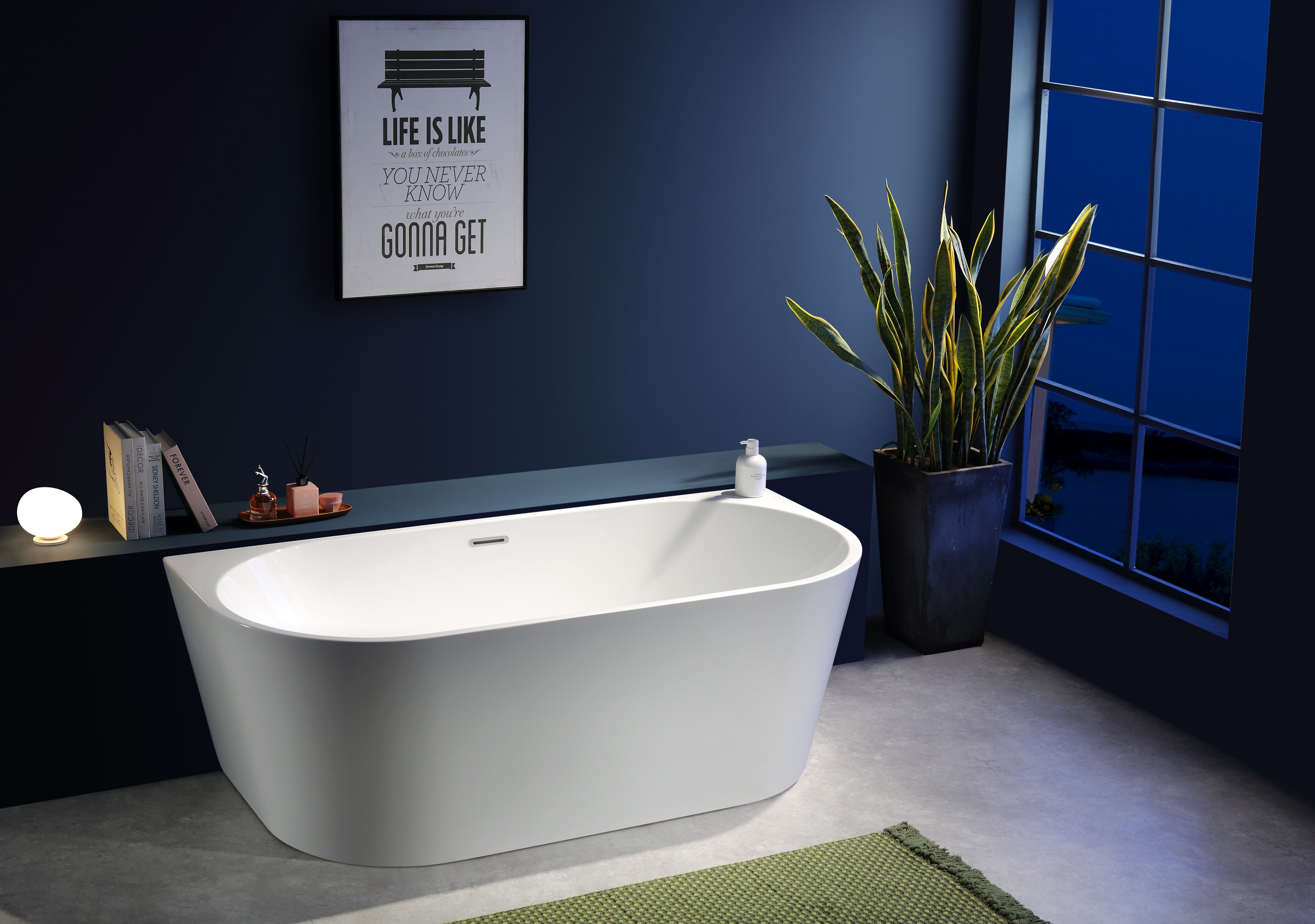 Miami 1800 - Large Acrylic Back-To-Wall Bath – Stonebaths