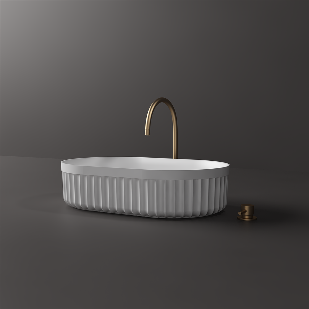 Toka Lite Venus Fluted Oval Bowl Basin - Circular - 550mm - STB86-1