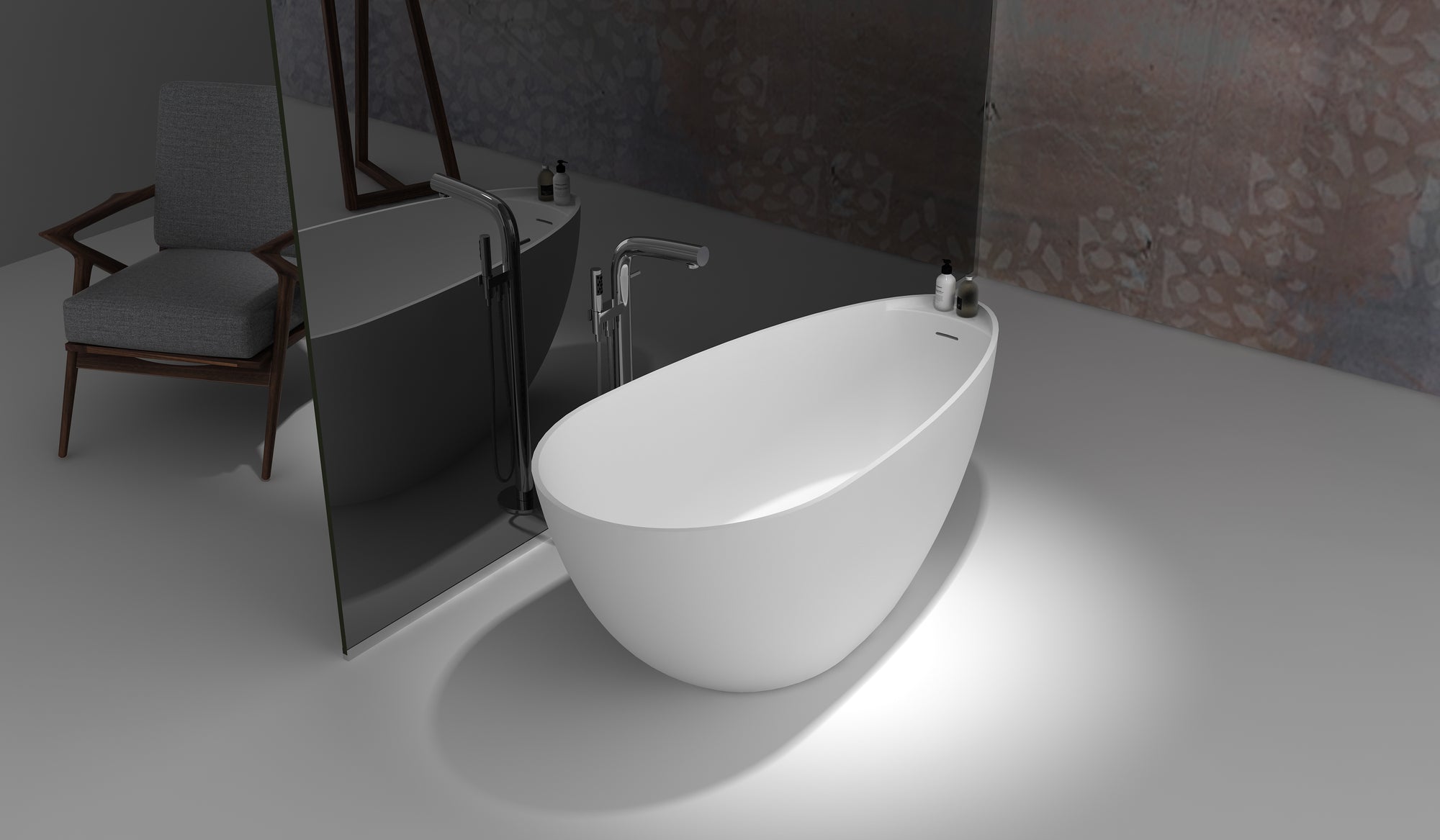 Gia Unique Egg Shaped Bath - 1600mm - G65177