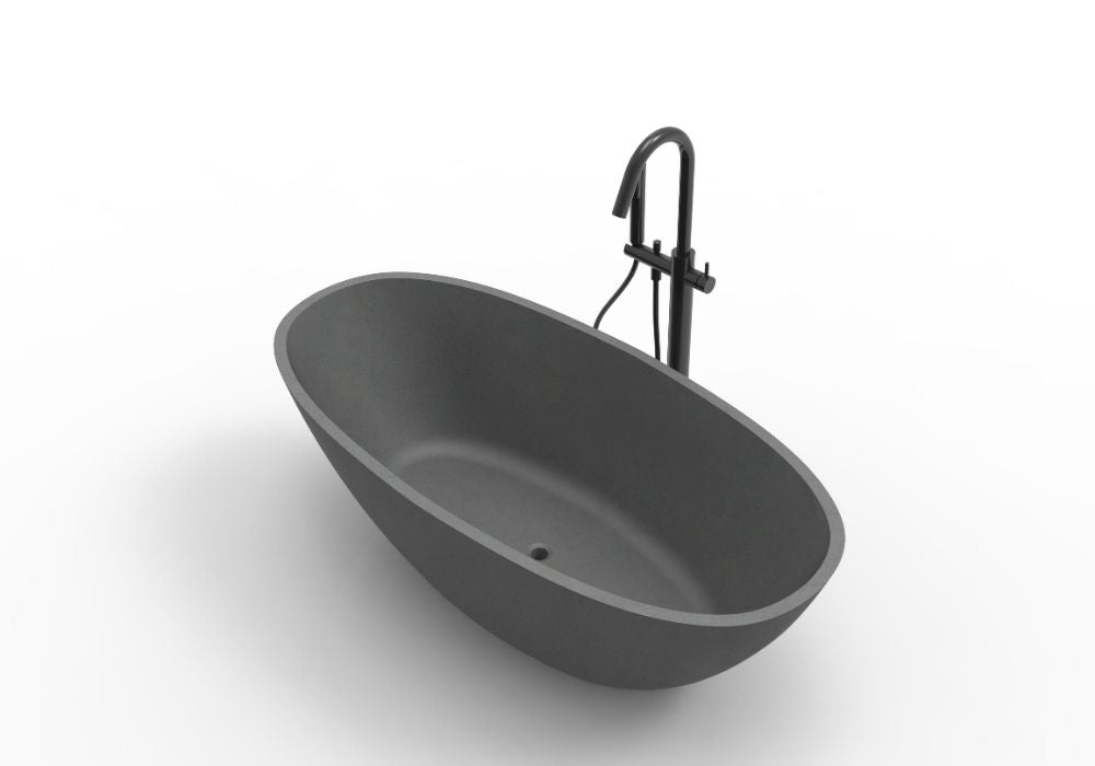 Hugi Matte Concrete Colour Bath - Statement Bath - 1630mm - B008