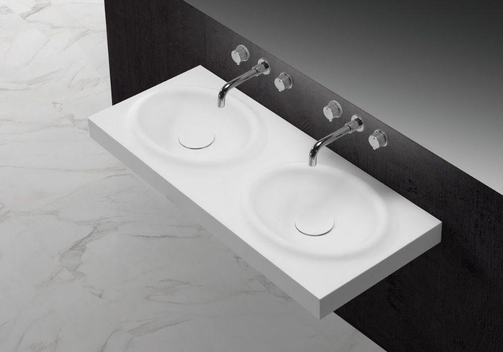 Hugi Slimline Double Wall-Hung Basin - 1200mm - B1542
