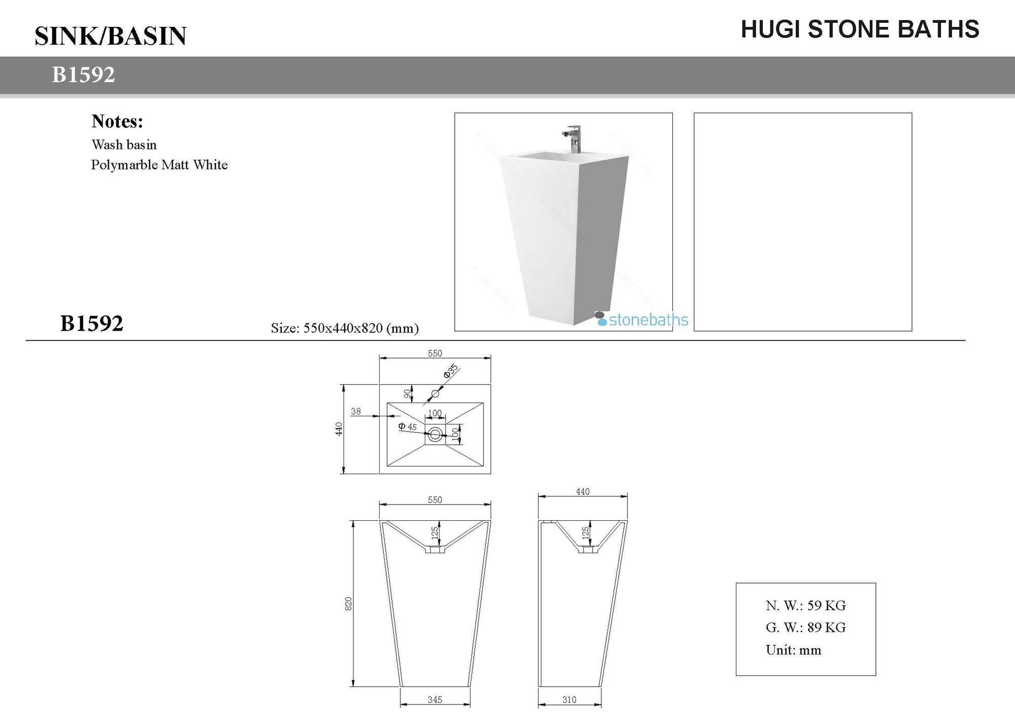 architect design stone basin
