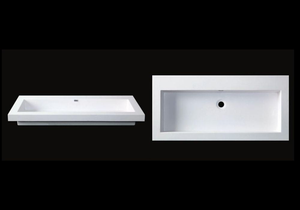 Toka Lite Semi-Recessed Basin - Square Edges - 1000mm - CSB45