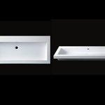 Toka Lite Semi-Recessed Basin - Long, Square Edges - 1200mm - CSB46