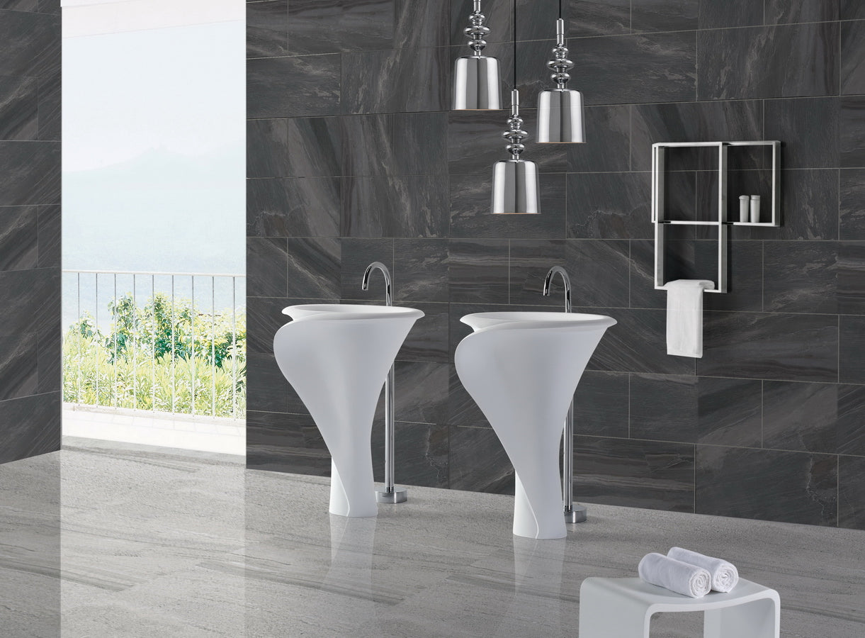 Matt White stone bath basin