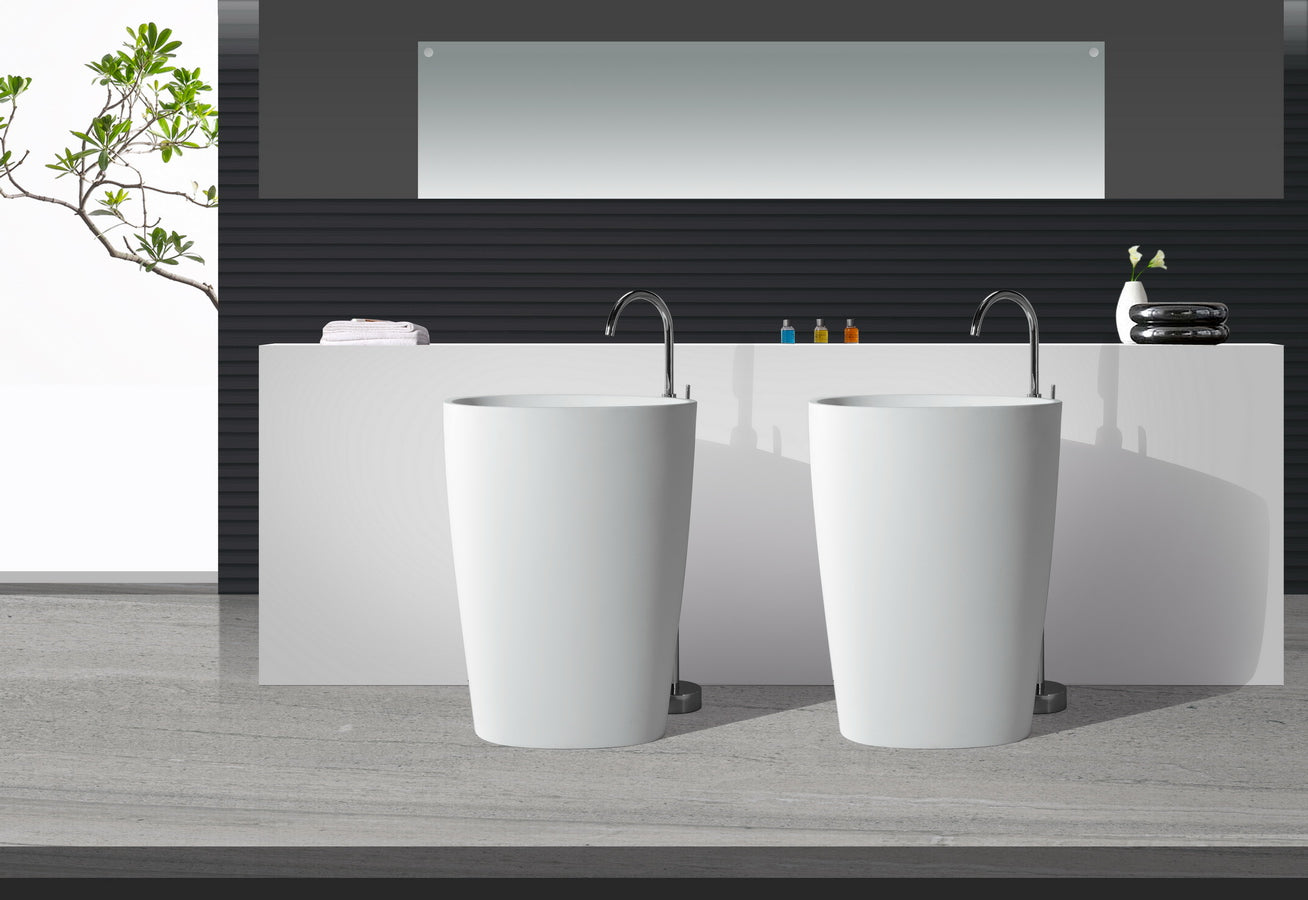 Solid Surface Freestanding cylinder Basin