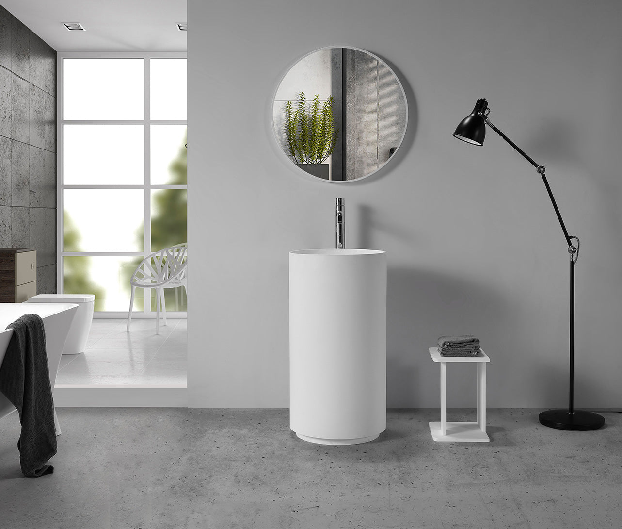 Hugi Freestanding Pedestal Basin -  850mm - B1598