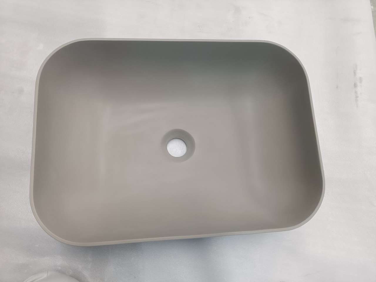 Kea cement grey semi-recessed 500mm basin - Kea