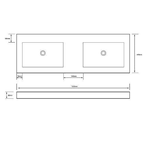 stone double basin