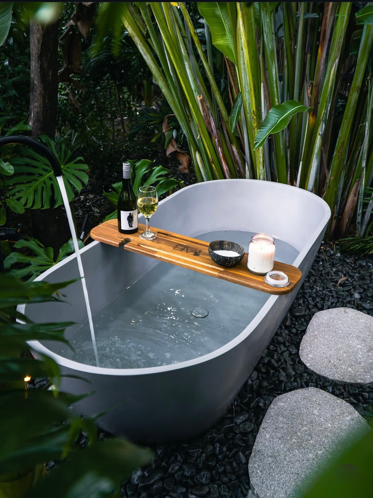 Outdoor stone bath