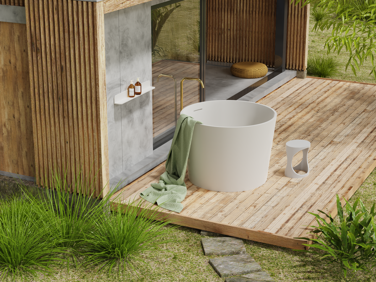 Rosario Two Seater Deep Soak Bath - 1200mm - Matt White – Stonebaths