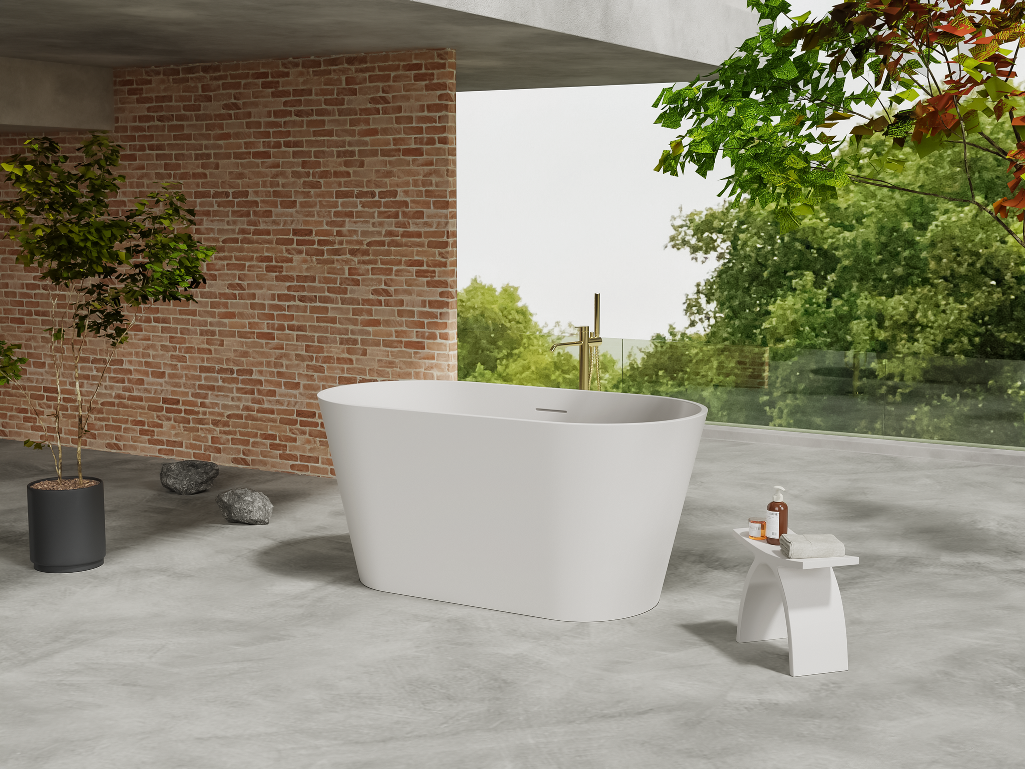 Barcelona Two Seater Deep Soak Bath - 1400mm - Matt White