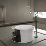 Josei Round Japanese Shelf Soak Tub - 1200mm - MGD01