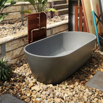 Bayley Concrete Textured Outdoor Bath - 1800mm - Dark Grey