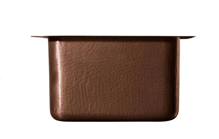 Hammered Square Copper Basin 381mm - 381381