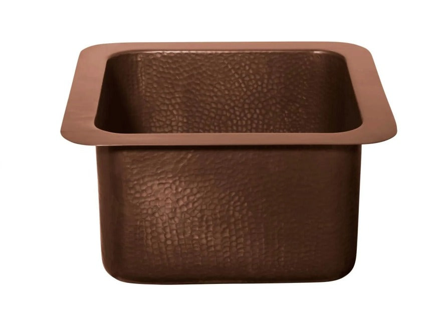 Hammered Square Copper Basin 381mm - 381381
