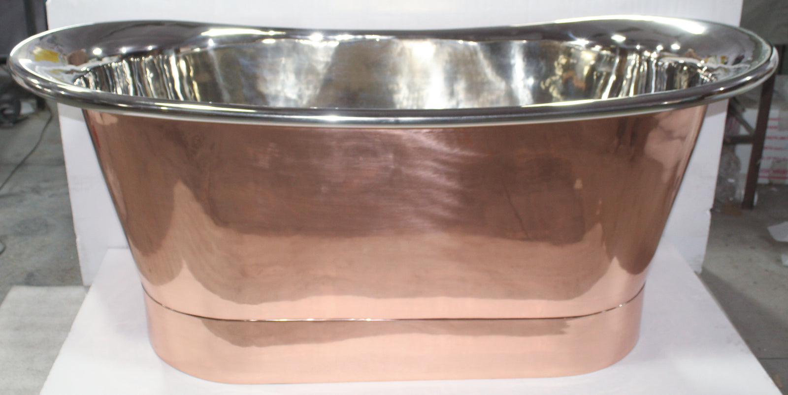 The Copper Bath Tub -Two Tone Copper, Double Hammered Slipper  1700mm - 5006-D67