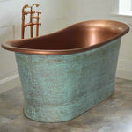 The Copper Bath Tub -Hammered Patina Copper, Double Hammered Slipper  1700mm - 5018-D67