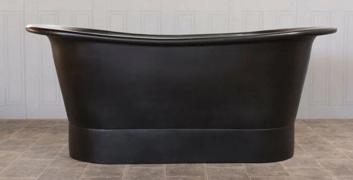 The Copper Bath Tub - Antique Smooth Black Copper, Double Slipper 1700mm 5020-D67