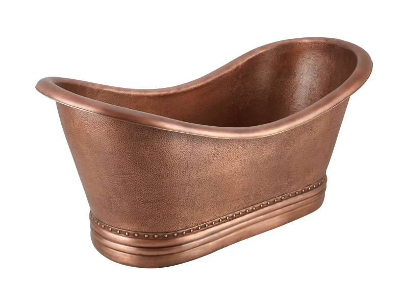 The Copper Bath Tub - Old Hammered Copper, Double Slipper 1700mm 5033-D67