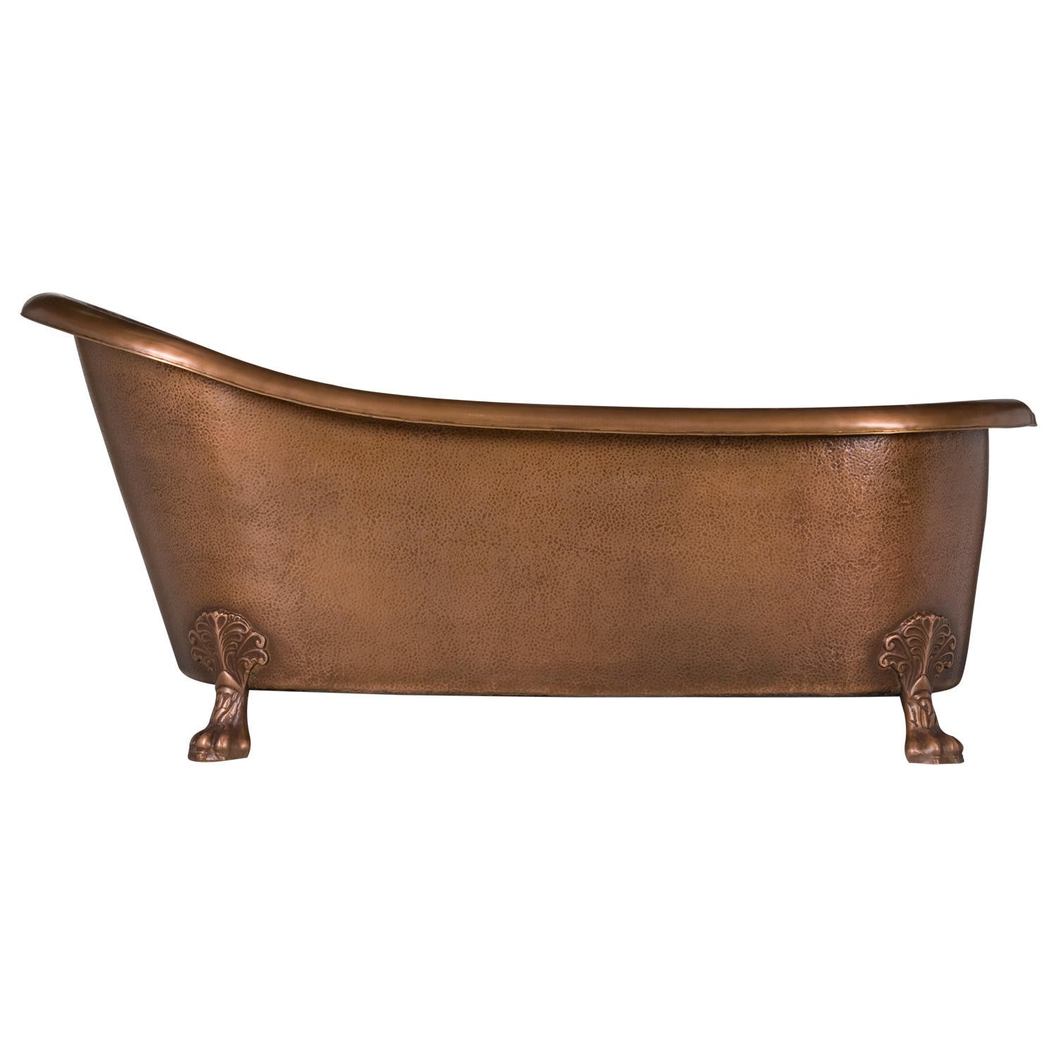 The Copper Bath Tub -Antique Copper, Hammered Slipper  1700mm - 5035-D67