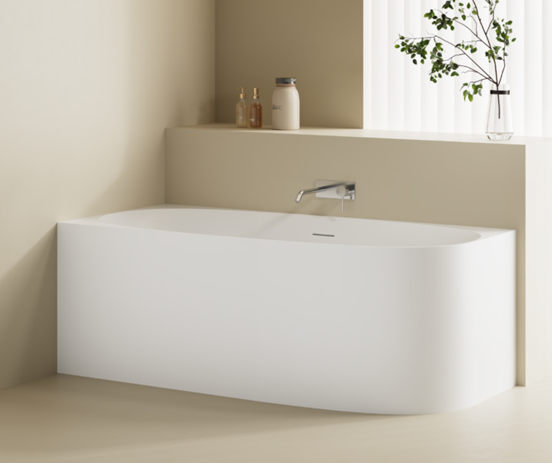 Alvina left back-to-wall corner 1600mm - LBW Ov-8033 1600