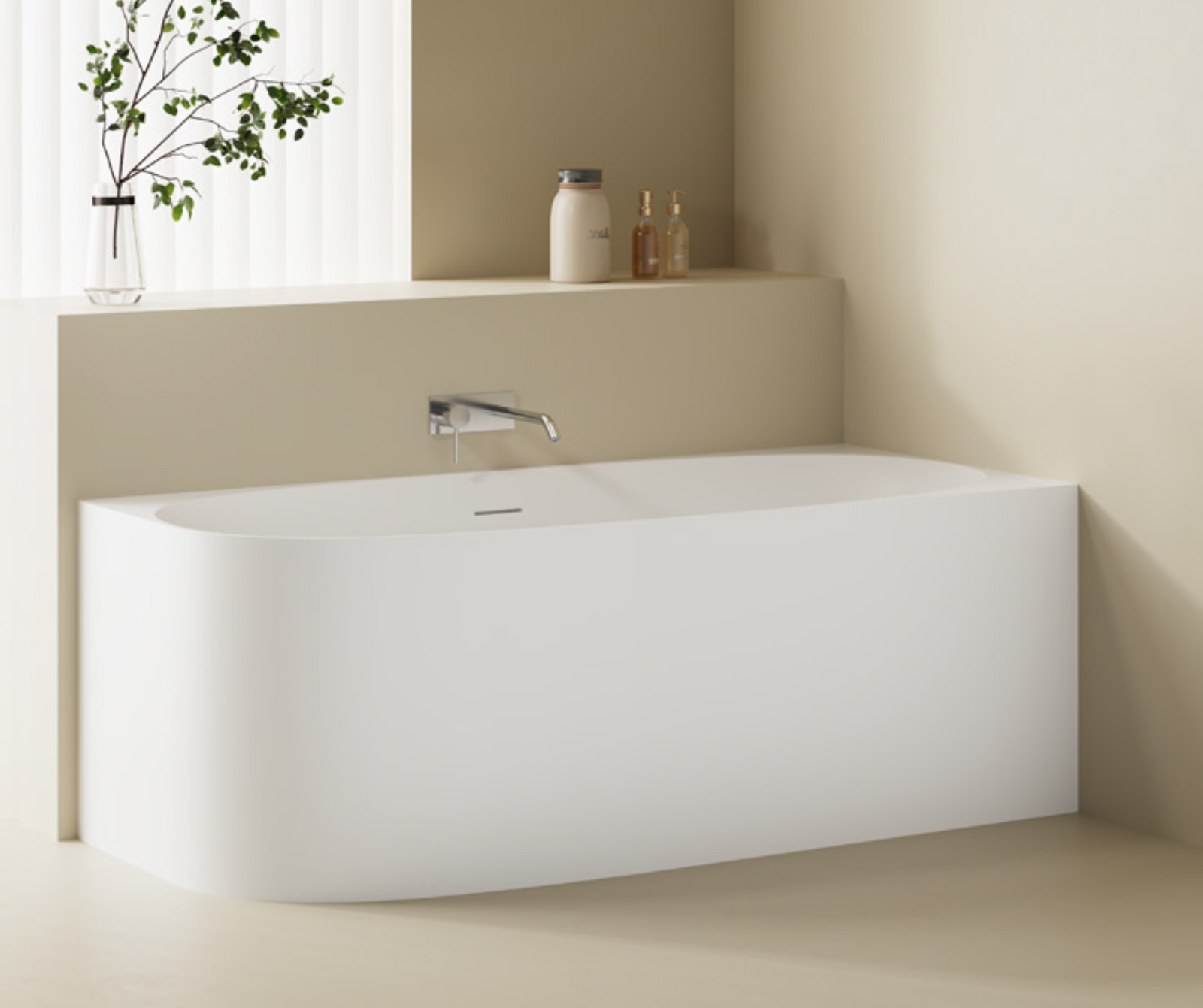 Alvina right back-to-wall corner 1600mm - Ov-8033 1600