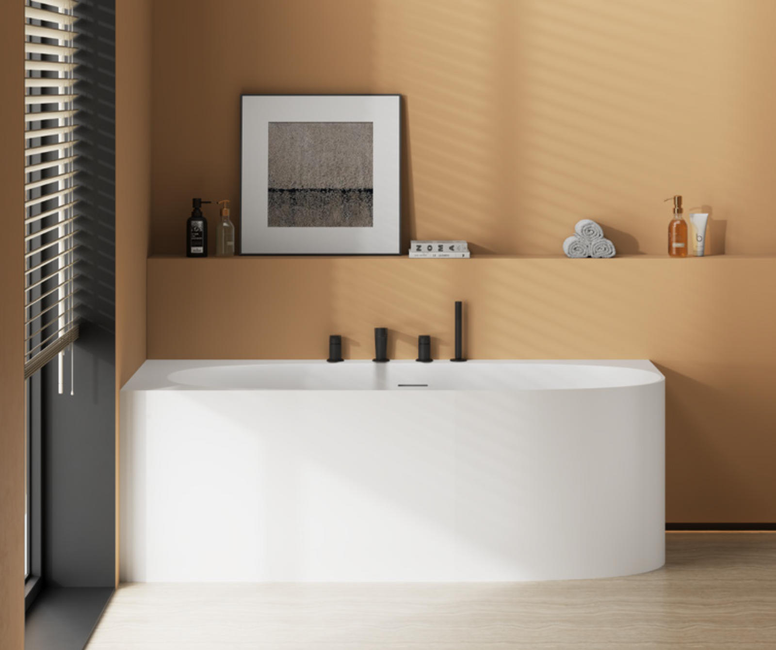 Alvina extra wide left back-to-wall 1600mm - LBW Ov-8034L 1600