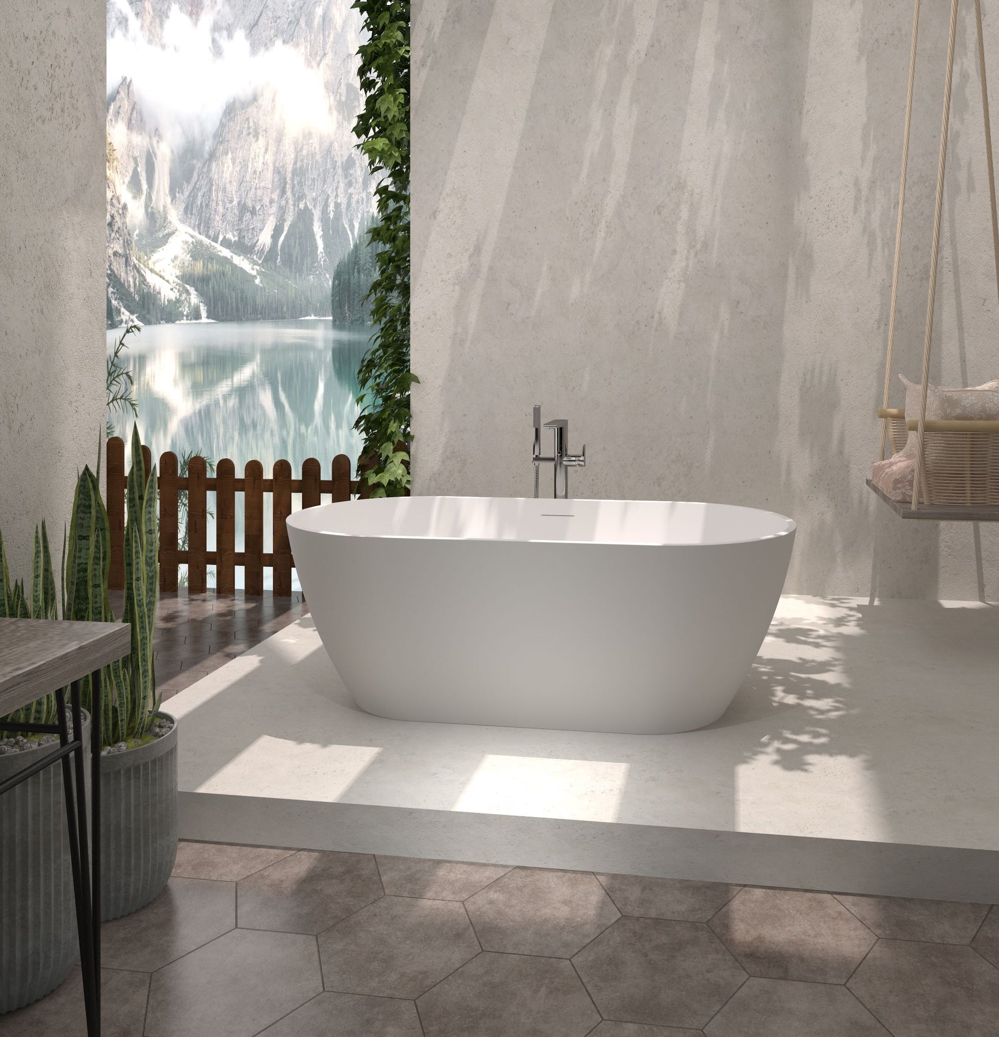 Bayely Classic Oval Bath - 1700mm - Matte White