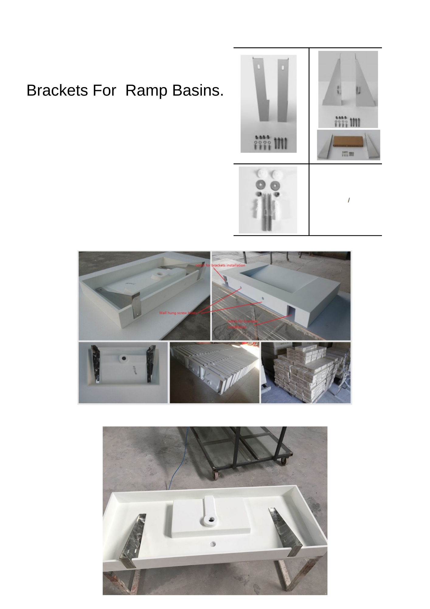 The Ramp Junior 100 Basin 1500mm Wall Hung Stone Basin