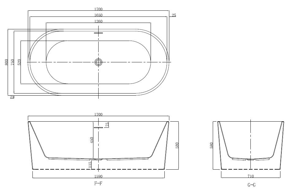 Bristol 1700 - Freestanding Bath