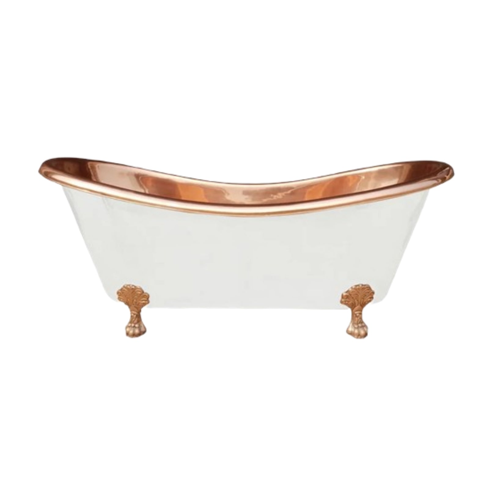 Polished Copper and White Enamel Clawfoot Bath 1500mm - CB6055 1500