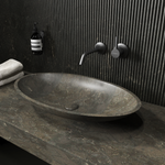 Blue Limestone Oval Basin 625mm - CSB01