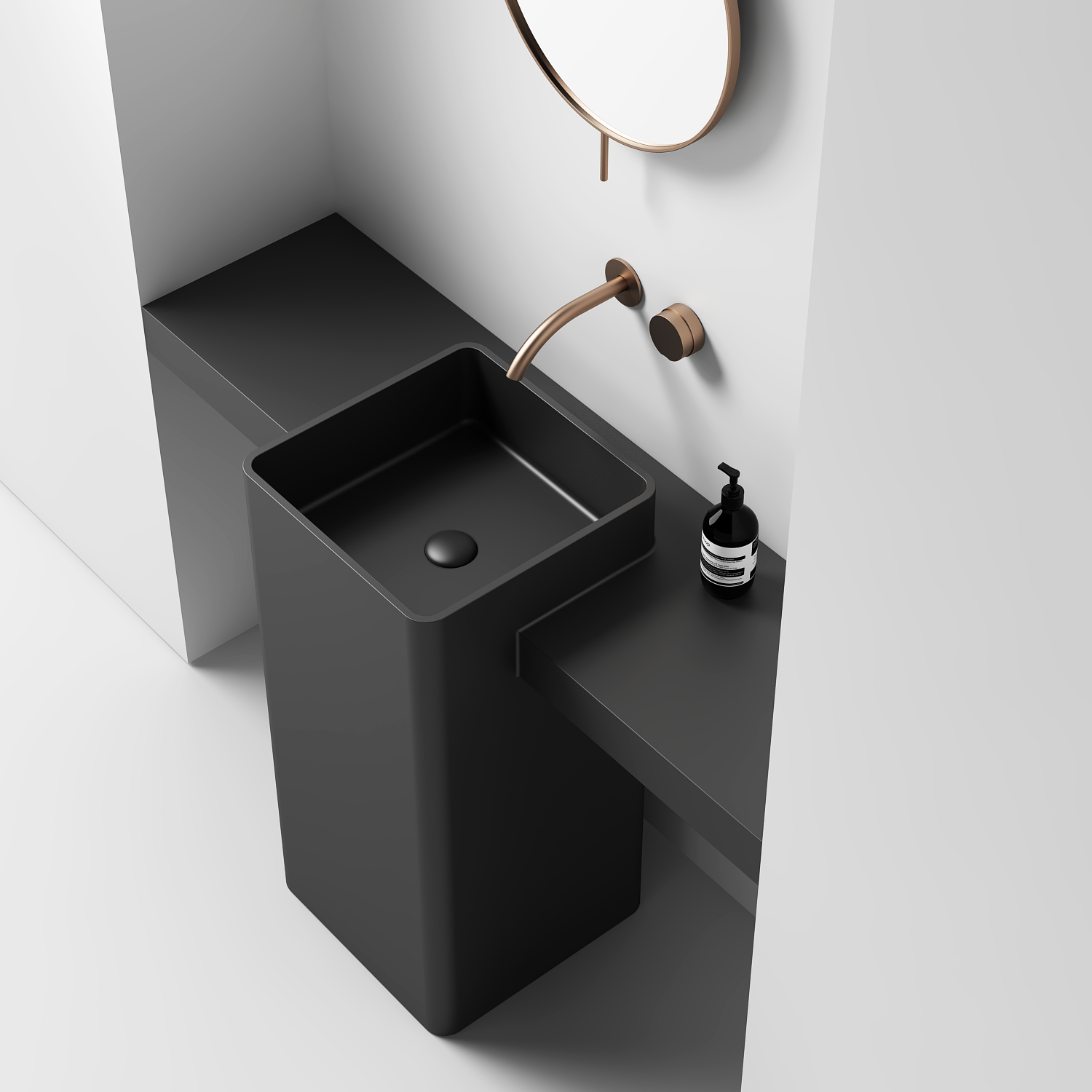 Integrated Benchtop & Square Pedestal Basin 1000mm - CSB97