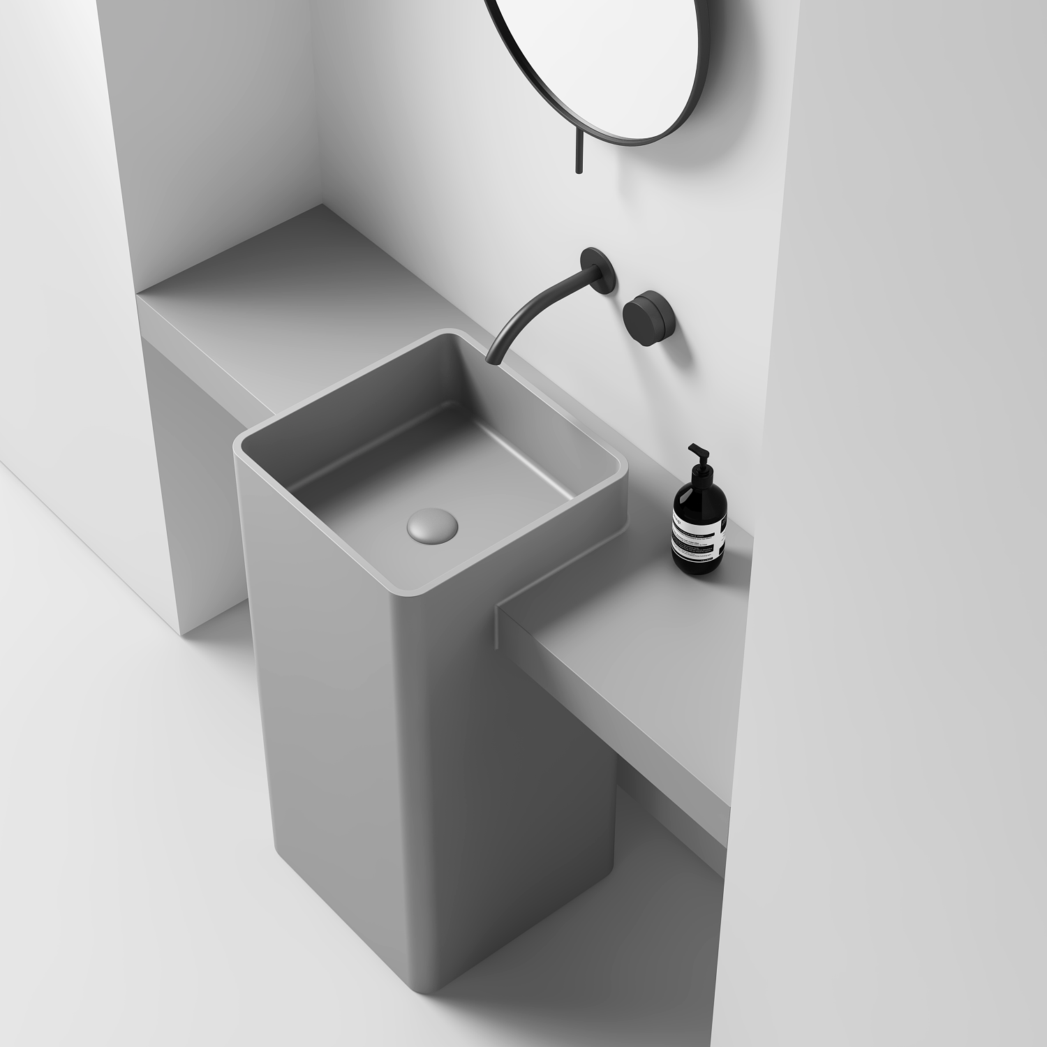Integrated Benchtop & Square Pedestal Basin 1000mm - CSB97