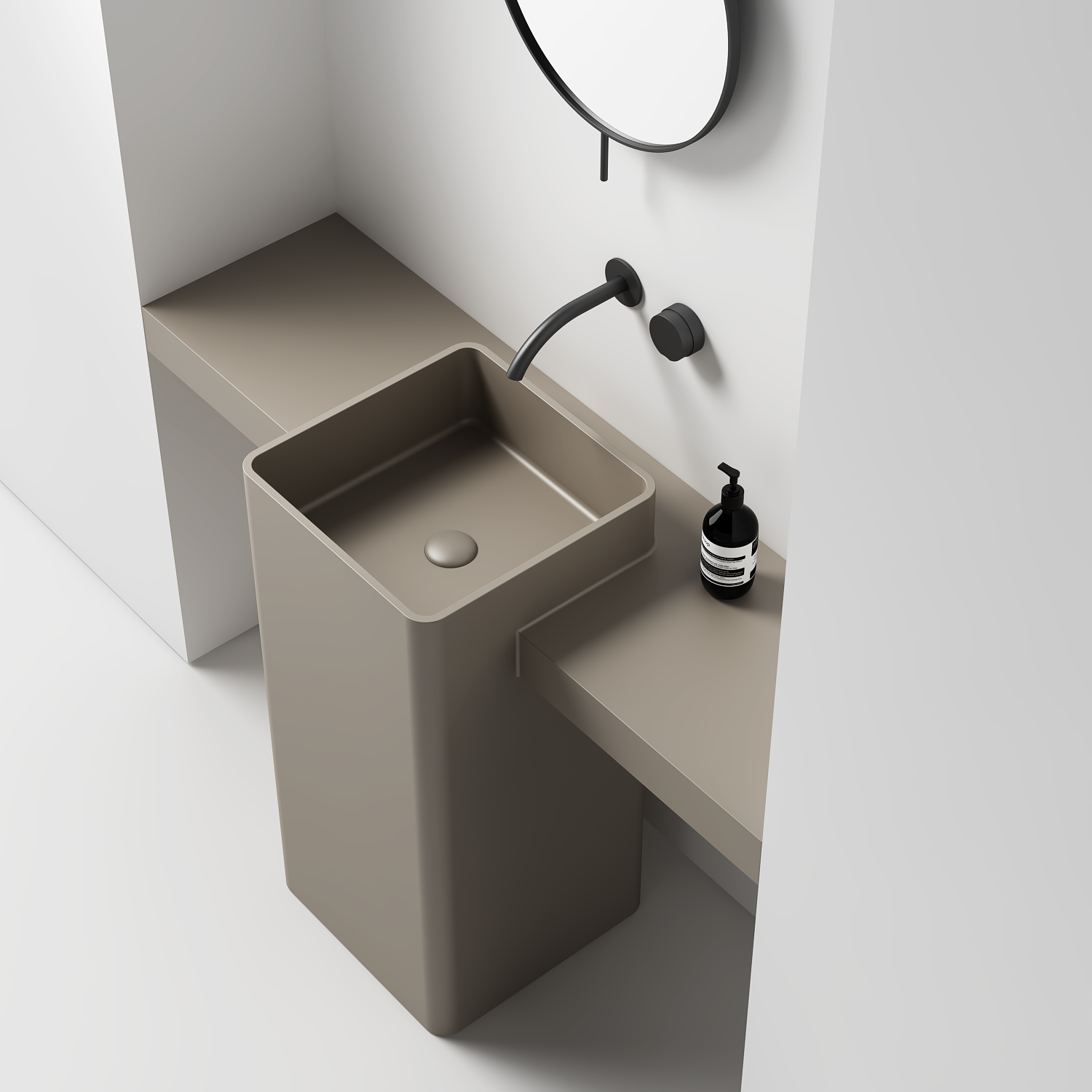 Integrated Benchtop & Square Pedestal Basin 1000mm - CSB97