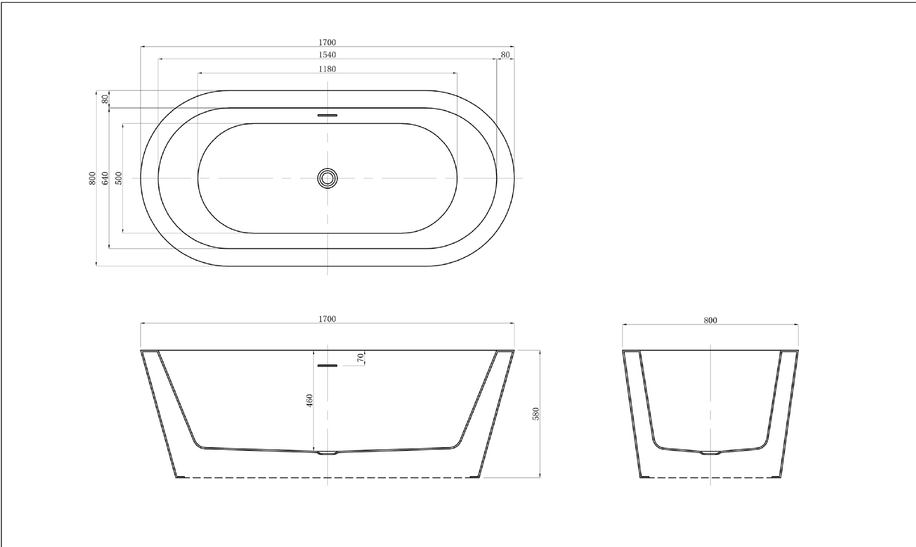 Catoosa 1700 - Freestanding Bath