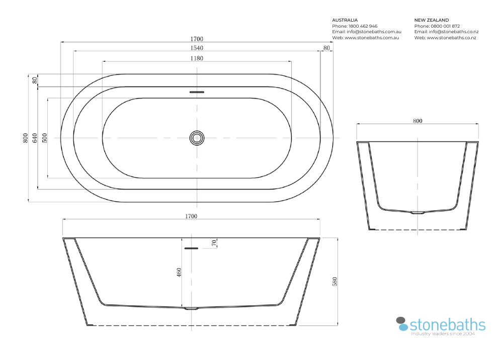 Catoosa Freestanding Bath - 1700mm