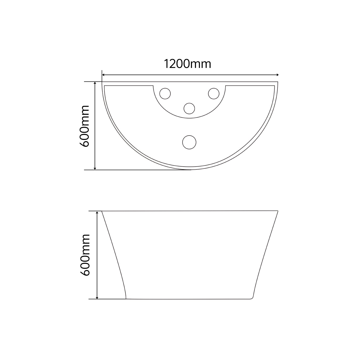 Kids freestanding basin specs