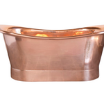 The Copper Bath Tub - Kahali Copper Double Slipper Smooth 1700mm - CB5021-D67