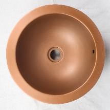 Over-Counter Copper Basin Round 406mm Top View
