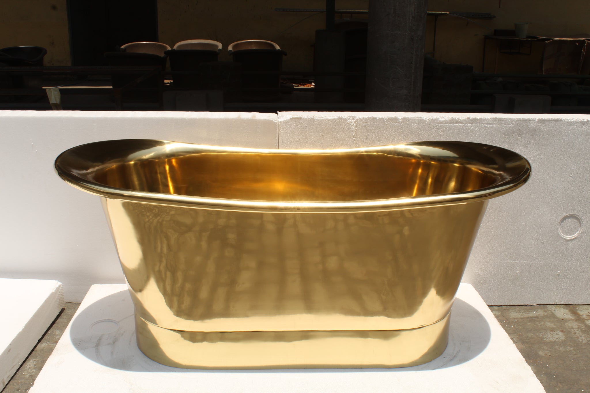 The Copper Bath Tub - Krishna Brass Double Slipper Smooth 1700mm - CB5009-D67