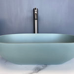 Bayley Oval Concrete Basin - 650mm/600mm- Seafoam