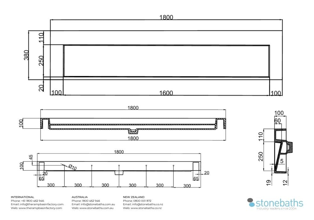 The Ramp Basin Junior 100 - 1800mm