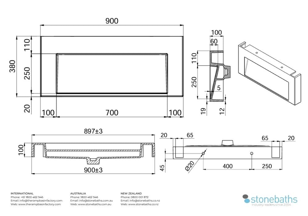 The Ramp Basin Junior 100 - 900mm
