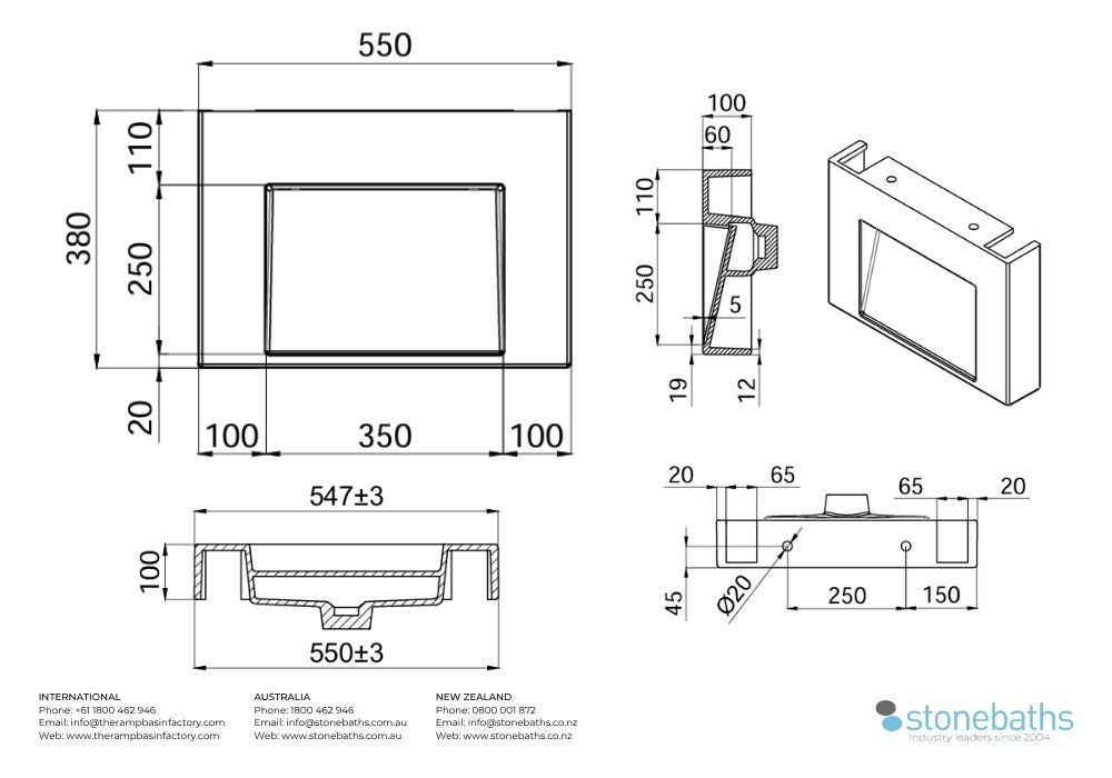 The Ramp Basin Junior 100 - 550mm