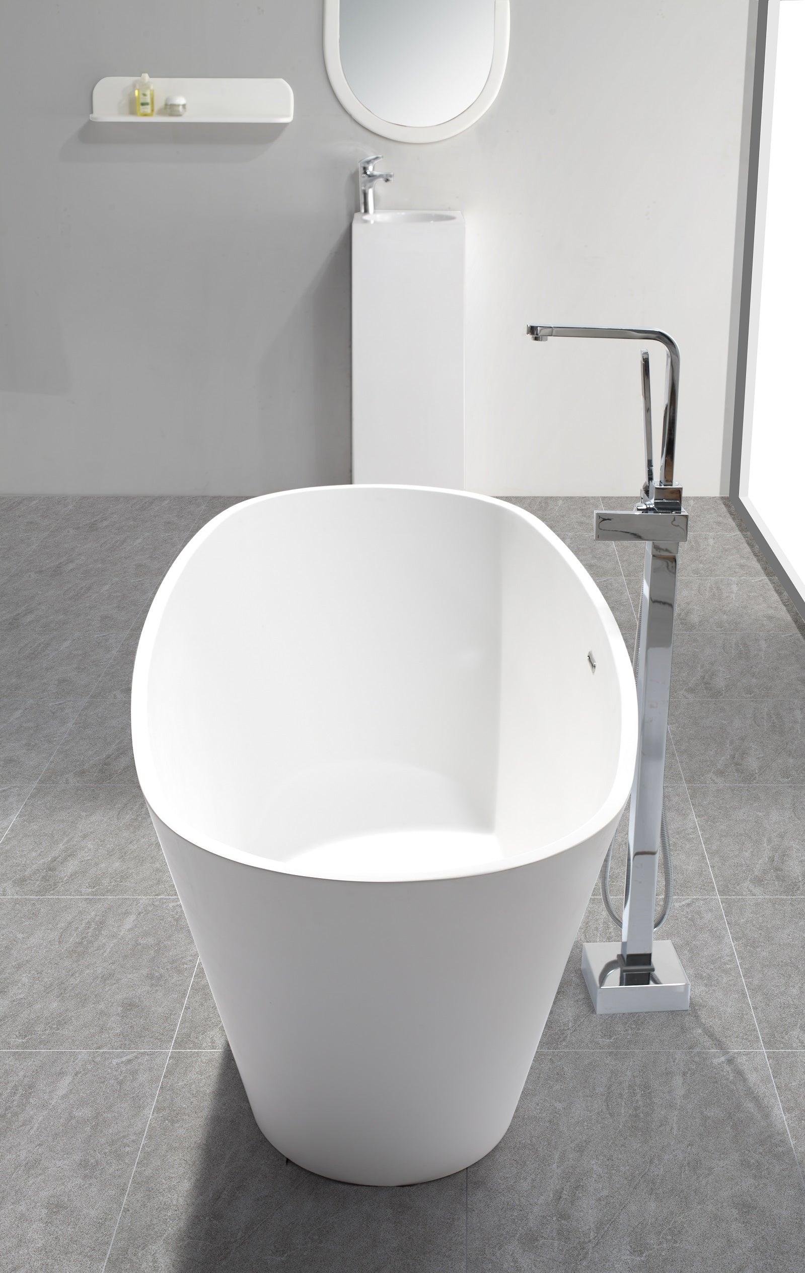 Hugi Deep Soak Stone Bath - 1800mm - B050-A